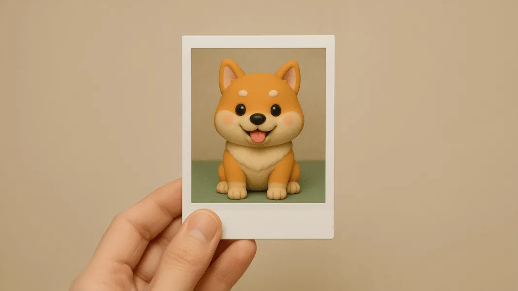 Polaroid style argile AI